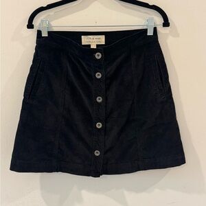 Cloth & Stone Black Corduroy Mini Skirt